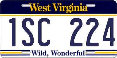 WV license plate 1SC224