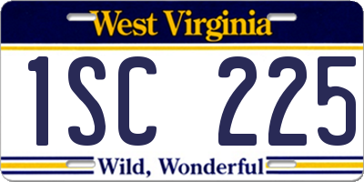 WV license plate 1SC225