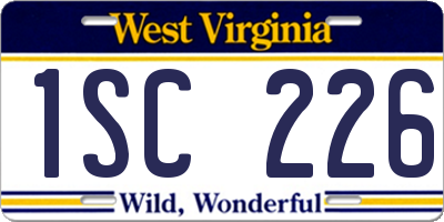 WV license plate 1SC226