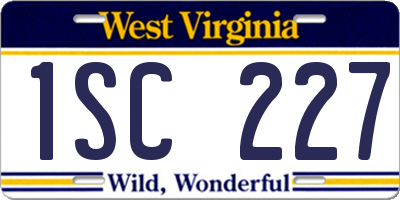 WV license plate 1SC227