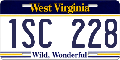 WV license plate 1SC228