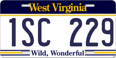 WV license plate 1SC229