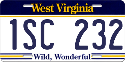 WV license plate 1SC232
