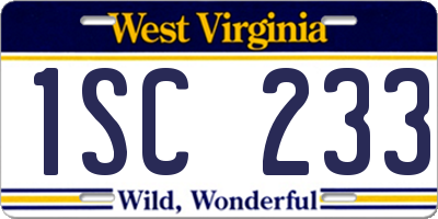 WV license plate 1SC233