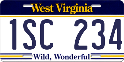 WV license plate 1SC234