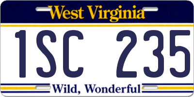 WV license plate 1SC235