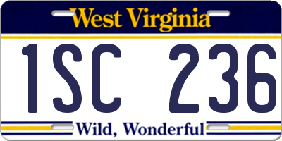 WV license plate 1SC236