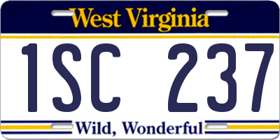 WV license plate 1SC237