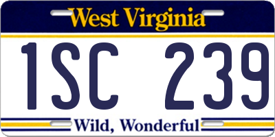 WV license plate 1SC239