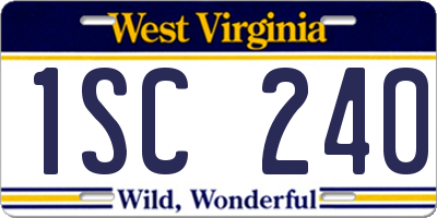 WV license plate 1SC240