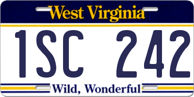 WV license plate 1SC242