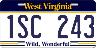 WV license plate 1SC243