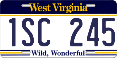 WV license plate 1SC245