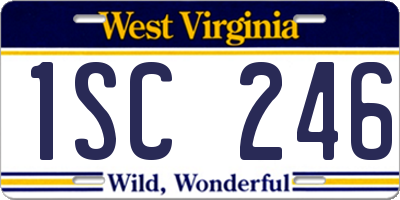 WV license plate 1SC246
