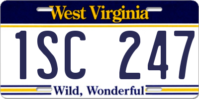 WV license plate 1SC247