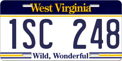 WV license plate 1SC248