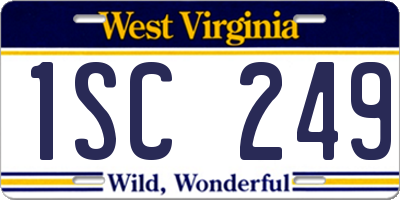 WV license plate 1SC249