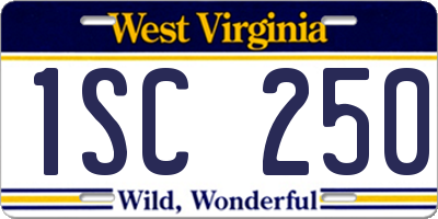 WV license plate 1SC250