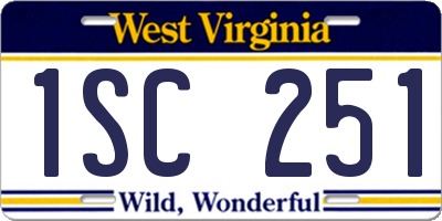 WV license plate 1SC251