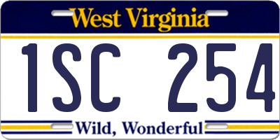 WV license plate 1SC254