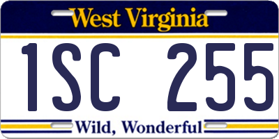 WV license plate 1SC255