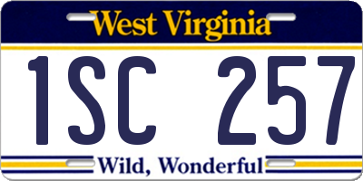 WV license plate 1SC257