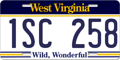 WV license plate 1SC258