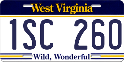 WV license plate 1SC260