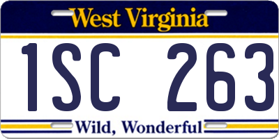 WV license plate 1SC263