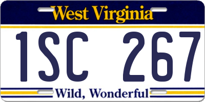 WV license plate 1SC267