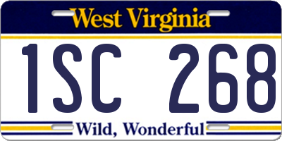 WV license plate 1SC268