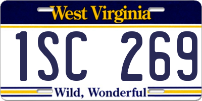 WV license plate 1SC269