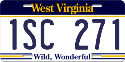 WV license plate 1SC271
