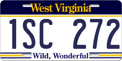 WV license plate 1SC272