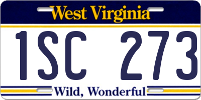 WV license plate 1SC273