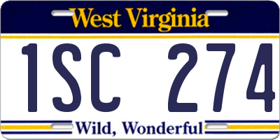 WV license plate 1SC274