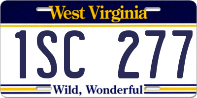 WV license plate 1SC277
