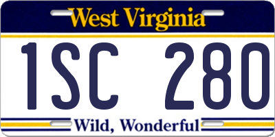 WV license plate 1SC280