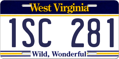 WV license plate 1SC281