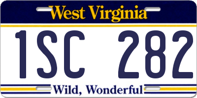 WV license plate 1SC282