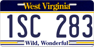 WV license plate 1SC283