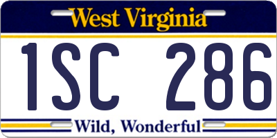 WV license plate 1SC286
