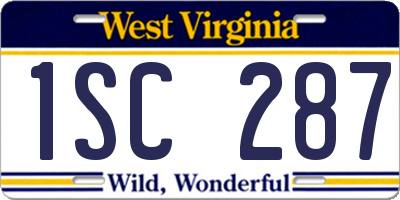 WV license plate 1SC287