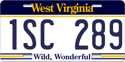 WV license plate 1SC289