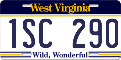 WV license plate 1SC290