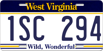 WV license plate 1SC294