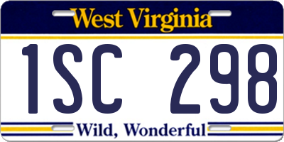 WV license plate 1SC298