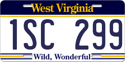 WV license plate 1SC299