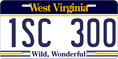 WV license plate 1SC300