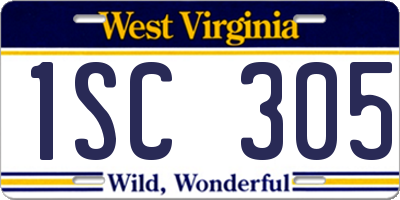 WV license plate 1SC305